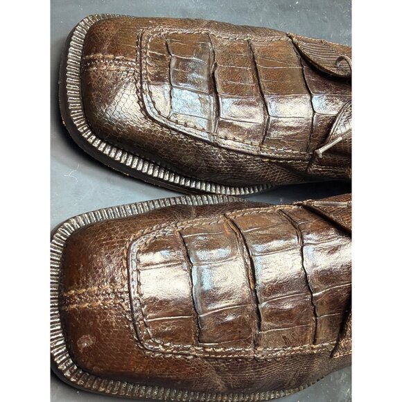 David Eden Mens Genuine Crocodile Dress Shoes Size 10 Brown main image 8